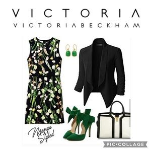 Victoria Beckham Black Floral Dress